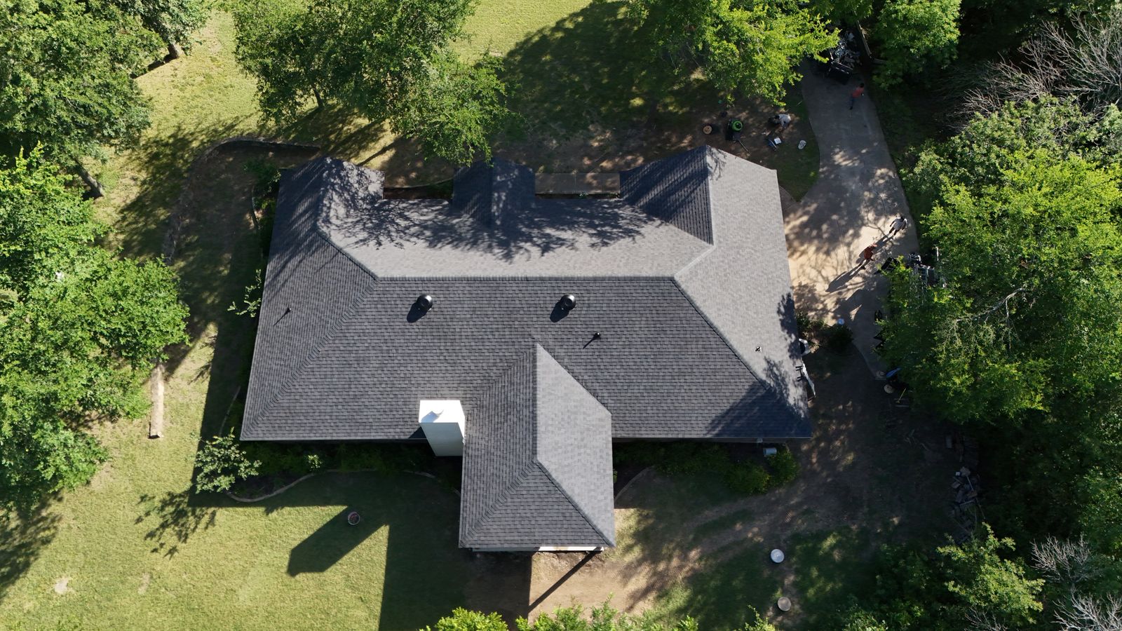 Completed Prestige roof in Black shingles
