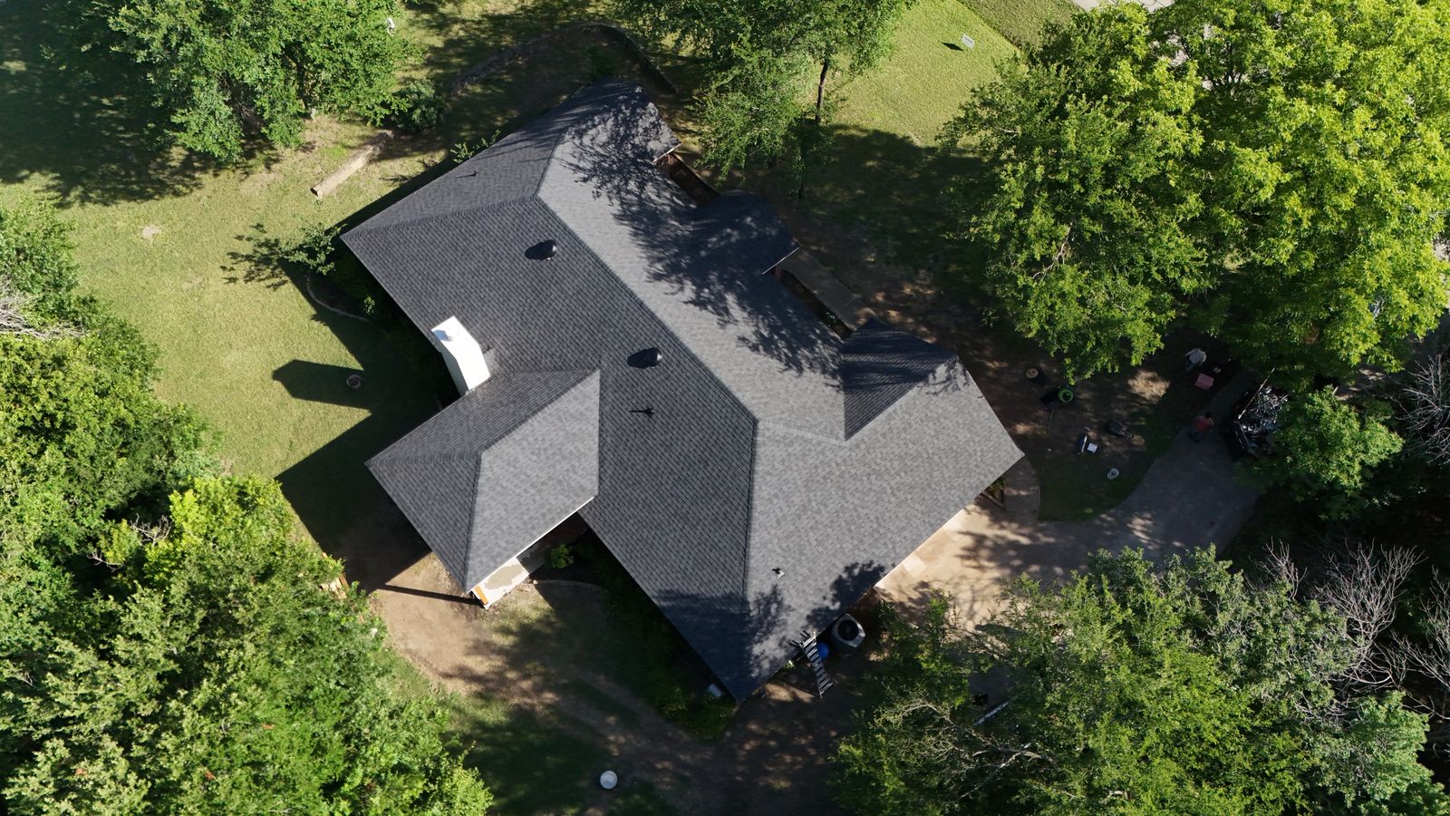 Completed Prestige roof in Black shingles