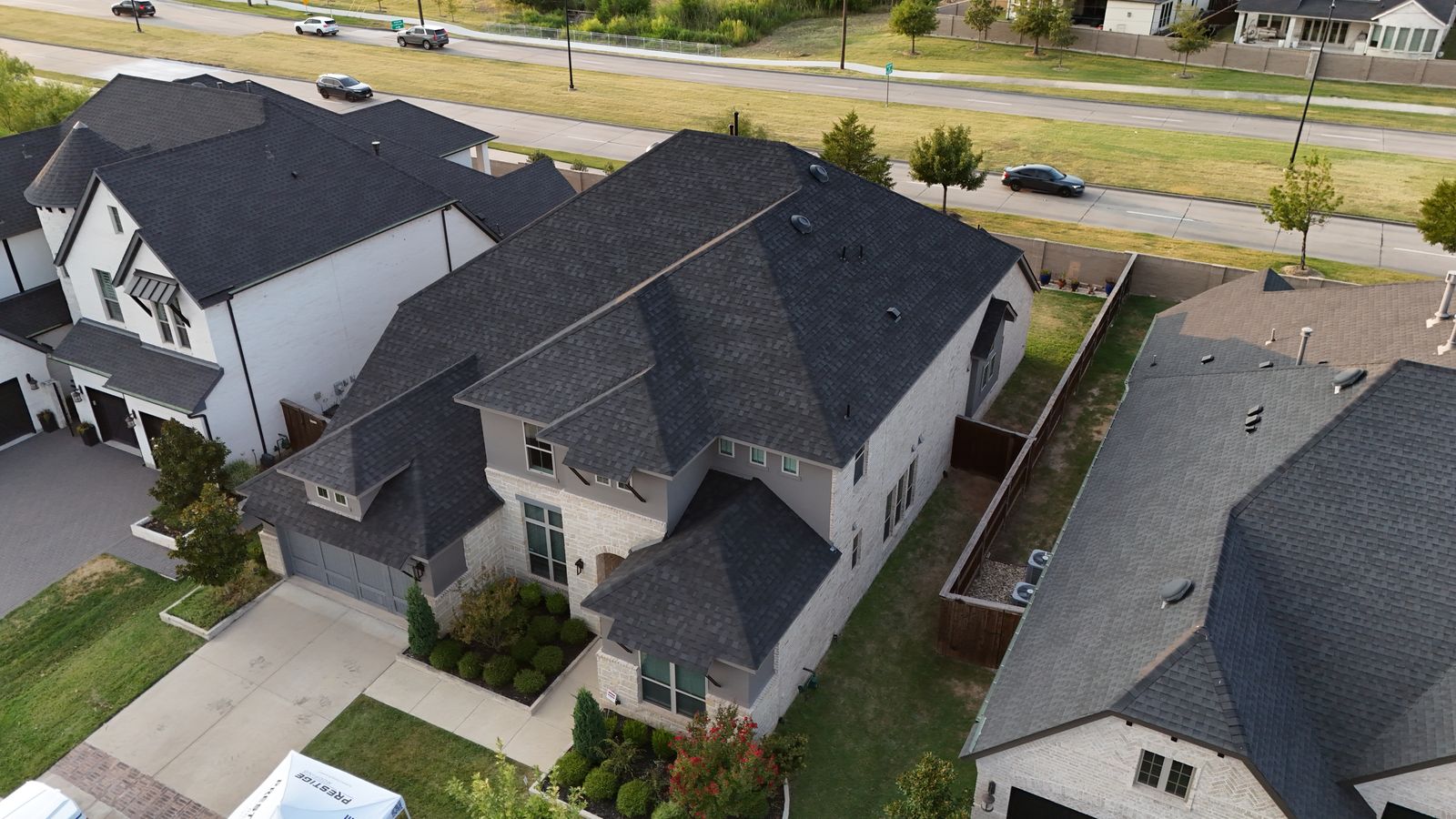 Completed Prestige roof in Black shingles