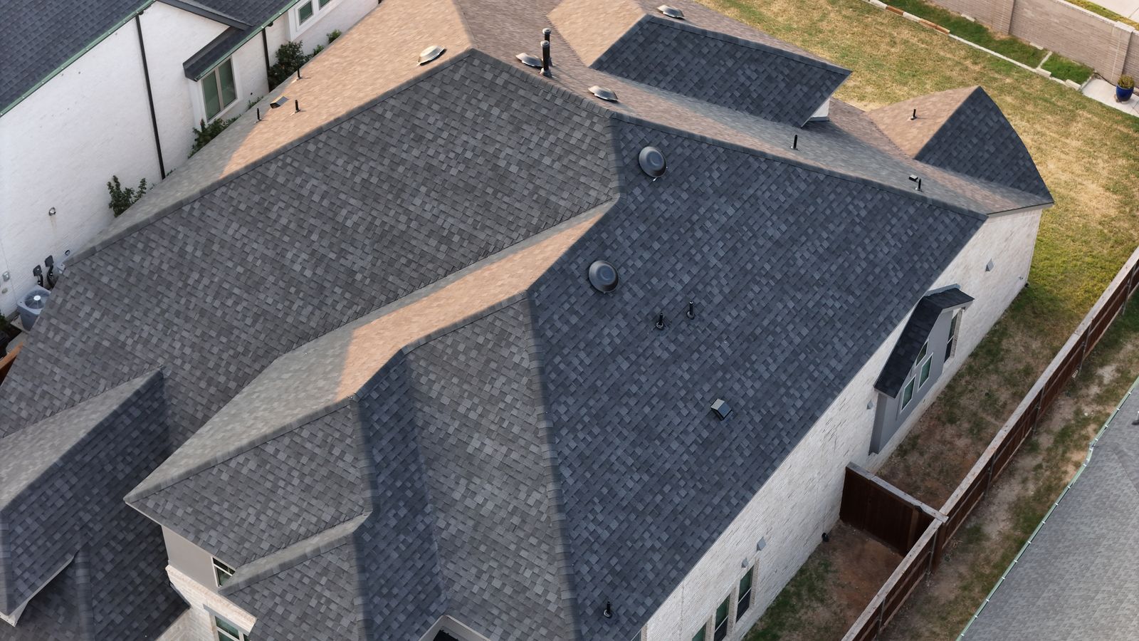 Completed Prestige roof in Black shingles