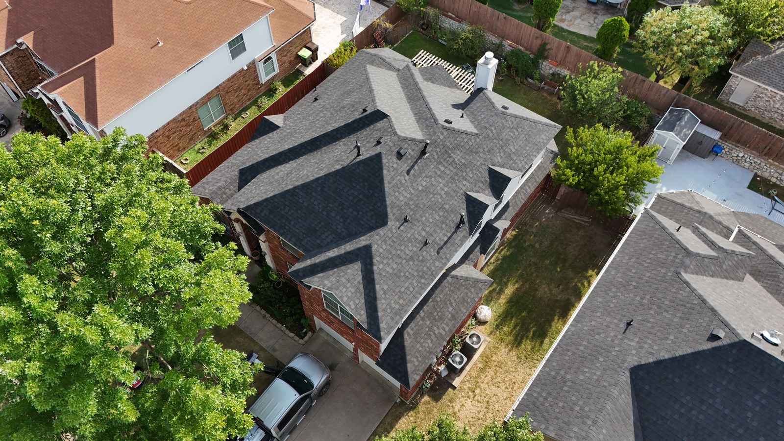 Completed Prestige roof in Black shingles
