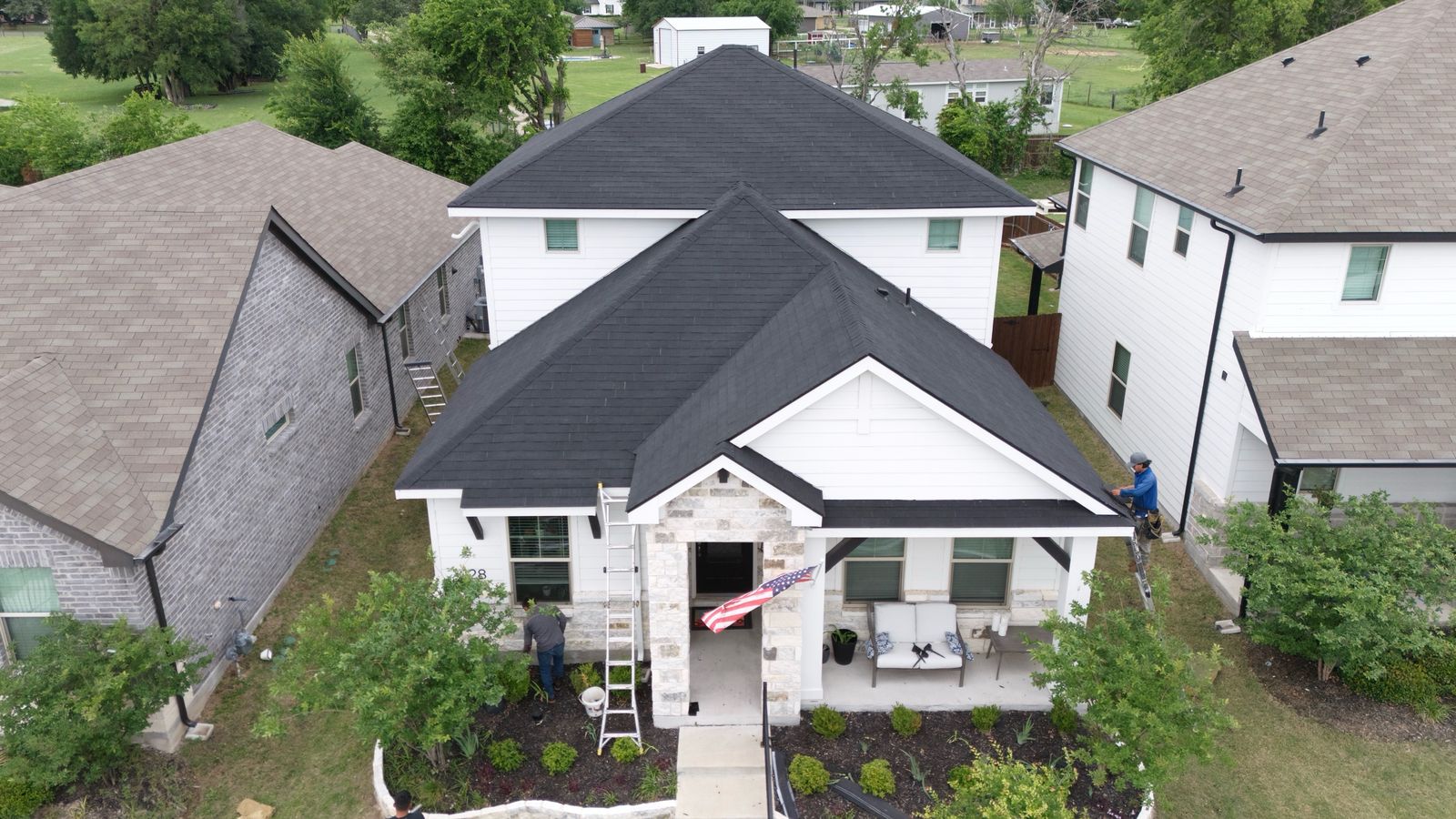 Completed Prestige roof in Black shingles