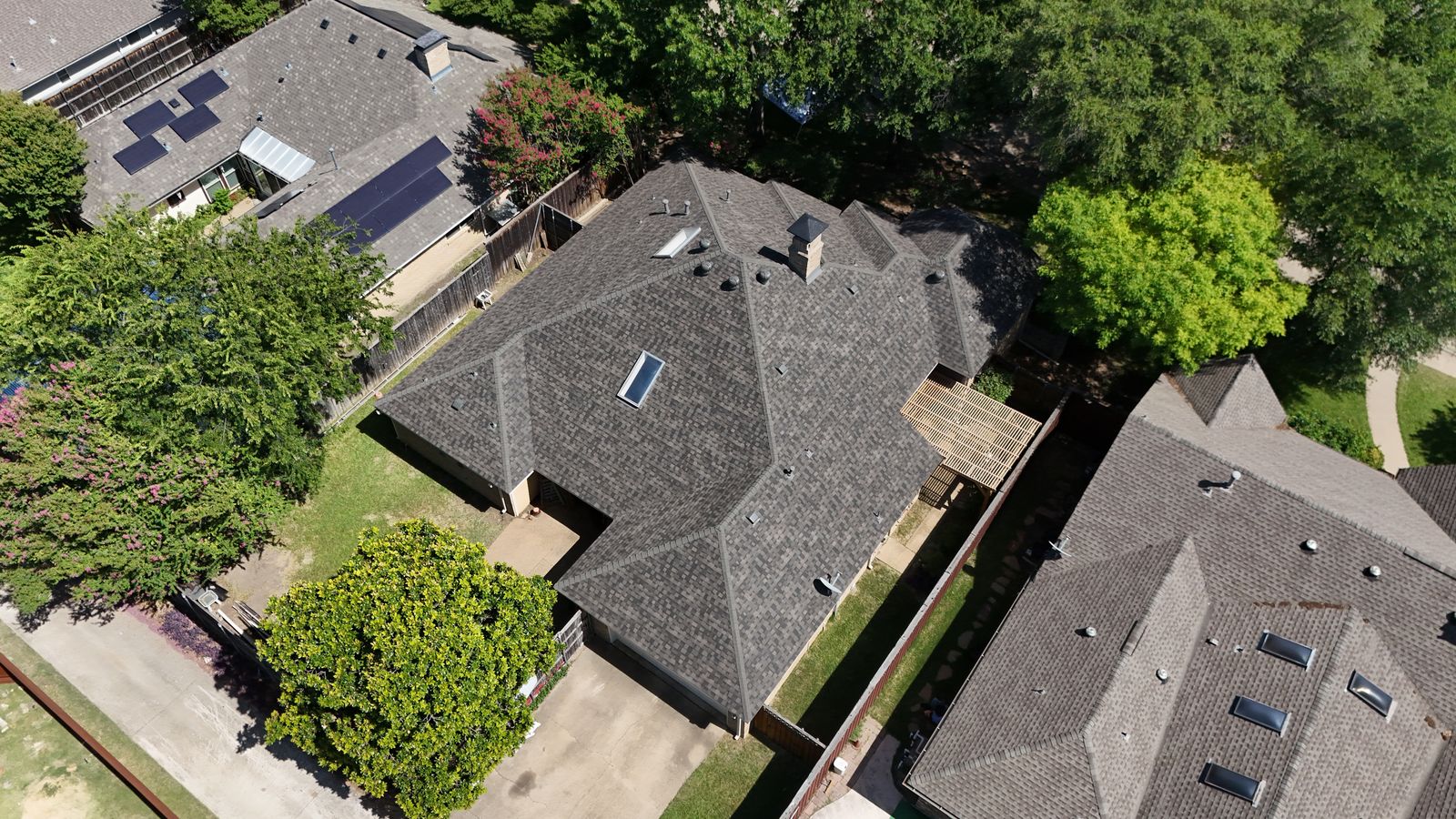 Completed Prestige roof in Weather Wood shingles