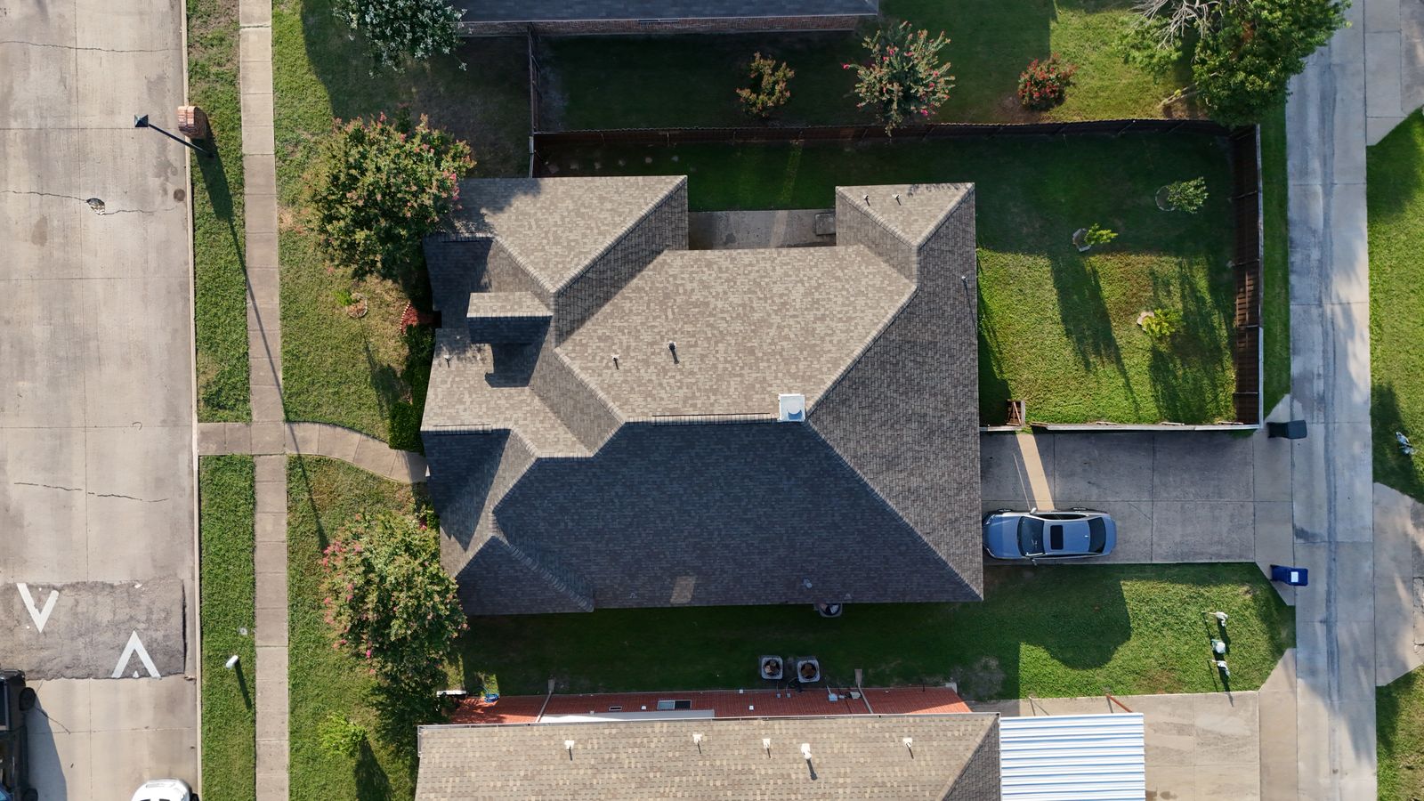 Completed Prestige roof in Weather Wood shingles
