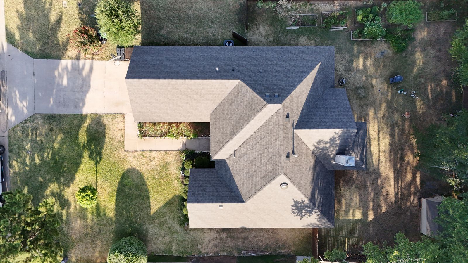 Completed Prestige roof in Weather Wood shingles