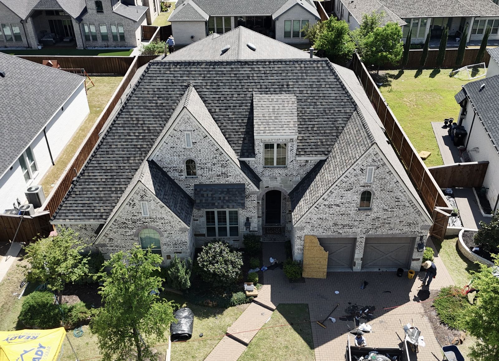 Completed Prestige roof in Weather Wood shingles