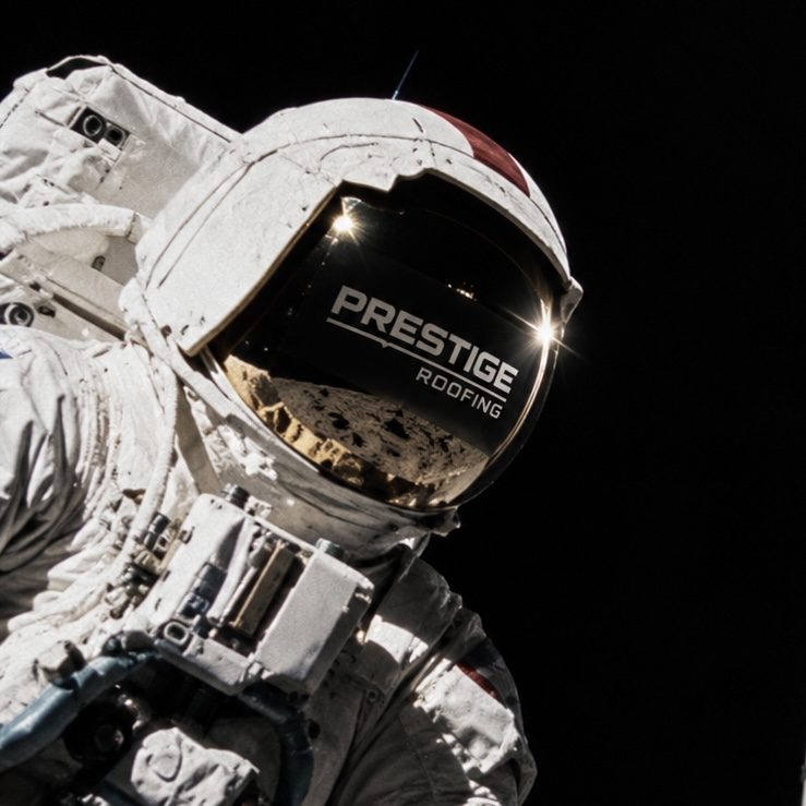 Astronaut with a Prestige Roofing visor